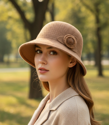 Dámský klobouk cloche patch flower