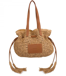 Pletená boho taška s popruhy a střapci