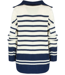 Dlouhý teplý pruhovaný svetr IZA