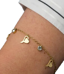 Elegantní zlatý dámský náramek z oceli