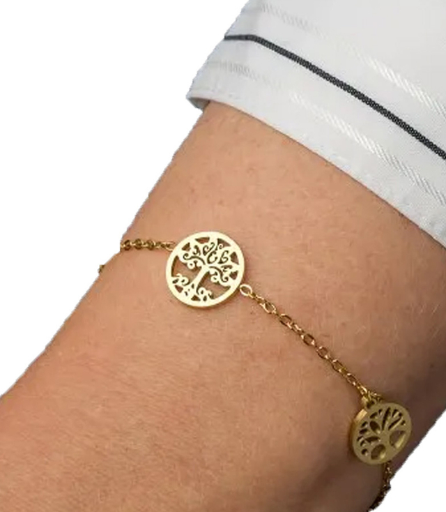 Elegantní zlatý dámský náramek z oceli