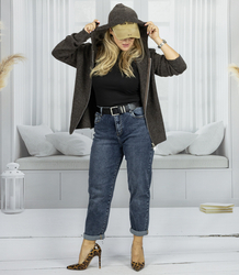 Dámské džínové kalhoty Jeans boyfriend s páskem LIVIA