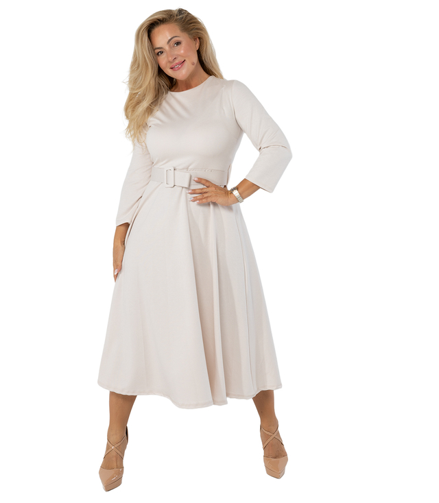 Klasické rozšířené midi šaty bez ramínek ELISE 2