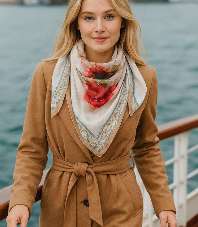 Elegantní dámská šála s šíleným vzorem 70x70