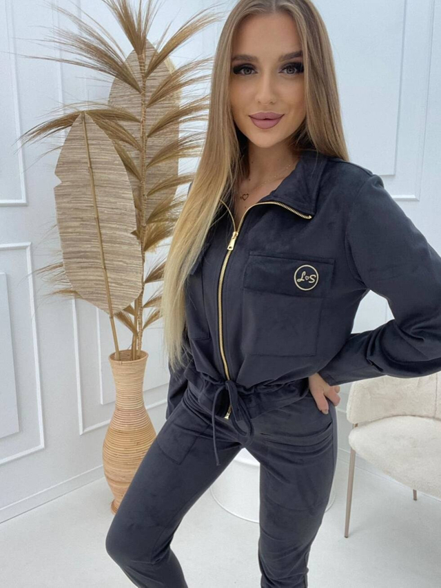 Tepláková souprava se semišovou bundou a kalhotami