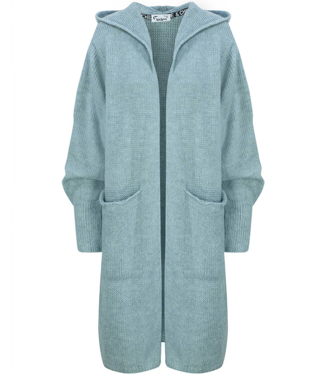 Dlouhý tlustý svetr CARDIGAN bufetový rukáv