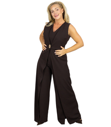 Elegantní večerní oblek se širokými nohavicemi