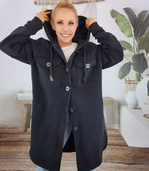 Teplá dlouhá mikina košile bunda bavlna