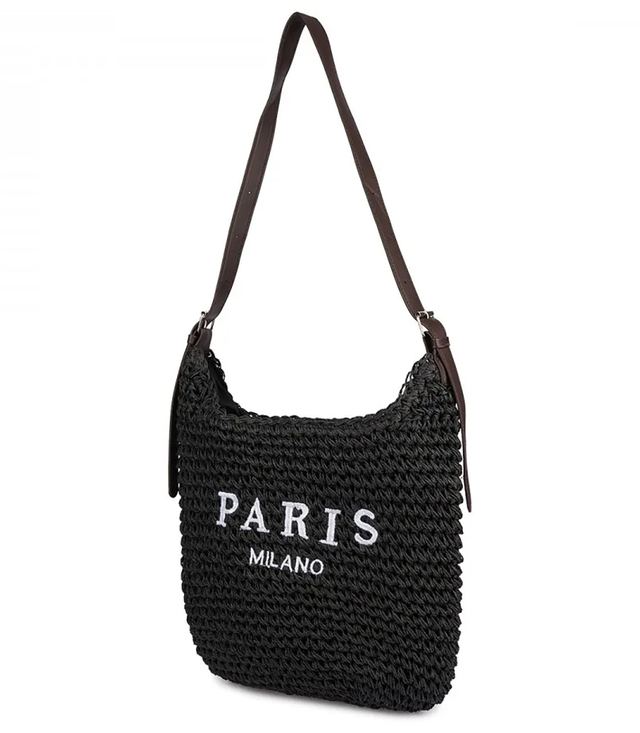 PARIS MILANO pletená kabelka s řemínkem z ekokůže