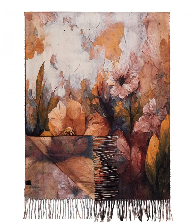 Dámský čtvercový šátek s třásněmi AGRAFKA