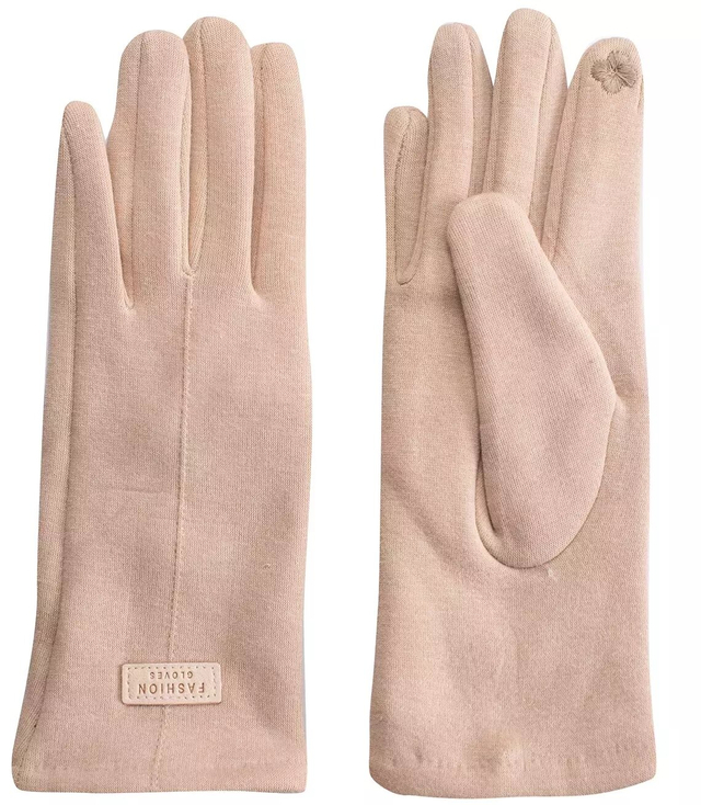 Dámské pletené rukavice zateplené kožešinou classic