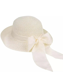 Ažurový slaměný klobouk s širokou mašlí