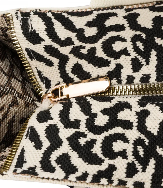 Stylová nákupní taška s leopardím potiskem a nápisem PARIS