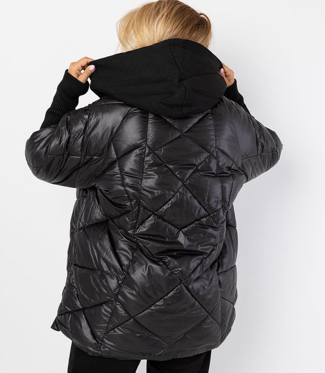 Zimní bunda s ozdobným žebrováním oversize DIAMOND