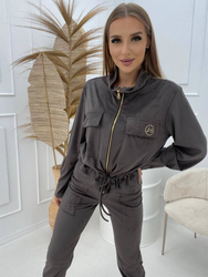 Tepláková souprava se semišovou bundou a kalhotami