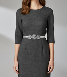 Dámský pásek se zlatým lvem a zirkony, nastavitelný a elastický