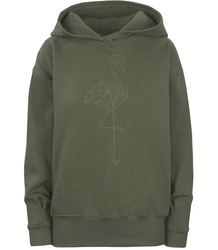 ORIGAMI mikina s kapucí s plameňákem