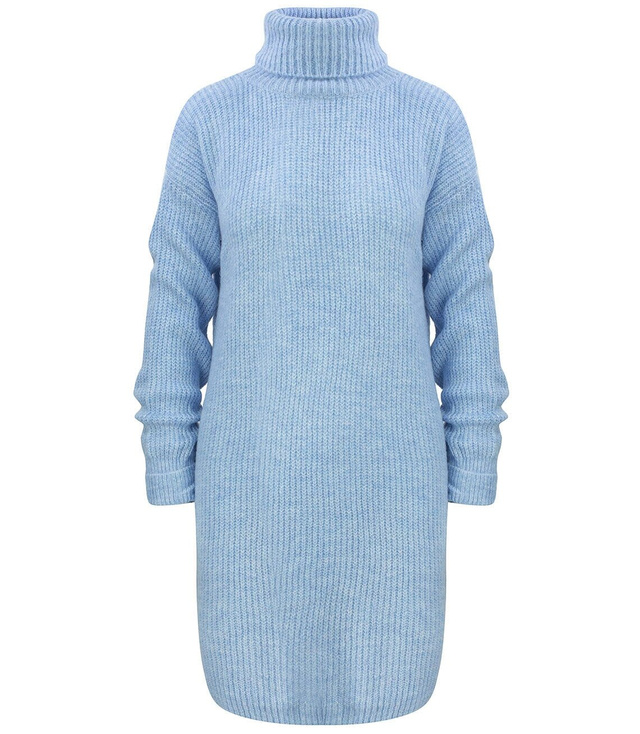 Jednobarevný pletený svetr šaty GOLF