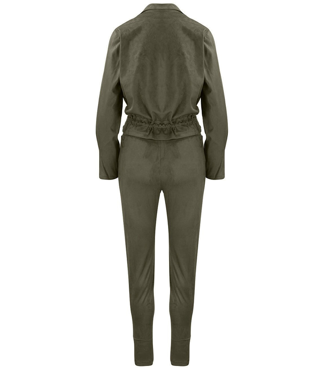 Tepláková souprava se semišovou bundou a kalhotami