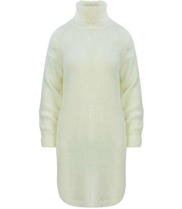 Jednobarevný pletený svetr šaty GOLF