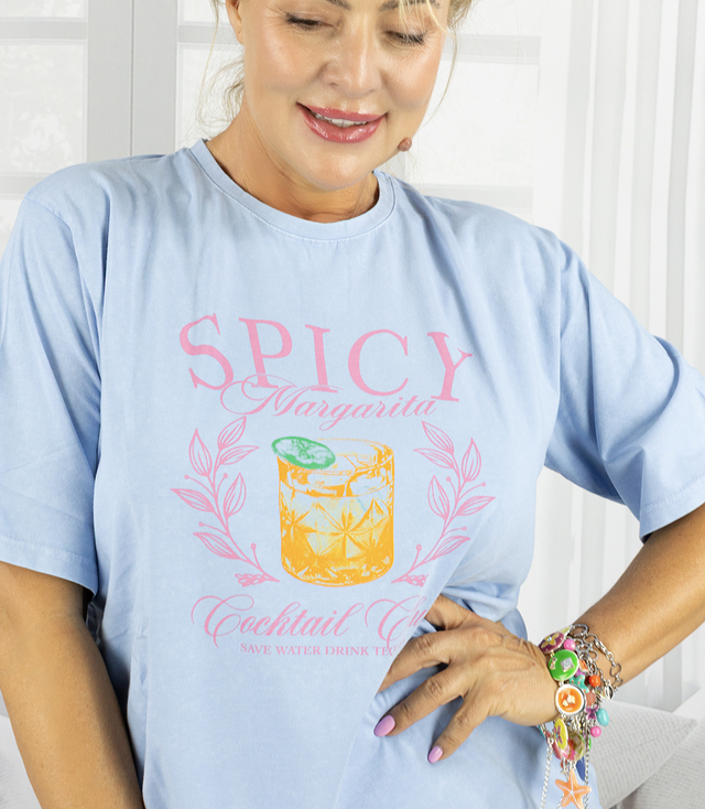Dlouhá dámská trička tunika volného střihu s barevným potiskem SPICY