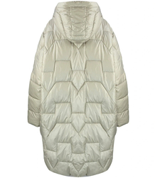 Dámská dlouhá teplá bunda s prošíváním a kapucí ANABEL