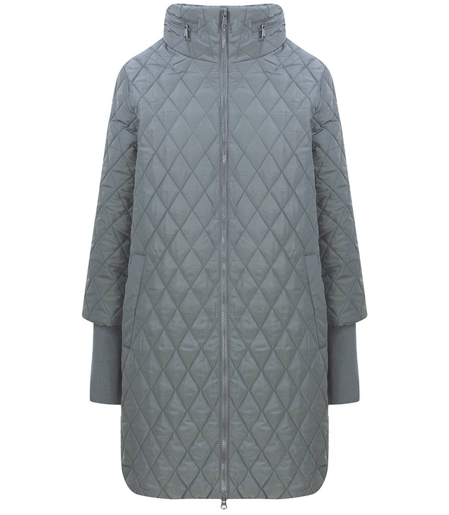 Přechodná prošívaná bunda s trapézovým vzorem