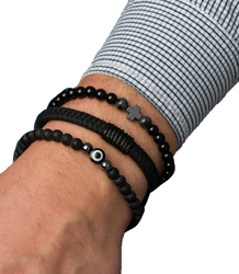 Sada pánských náramků z přírodního kamene oko proroka