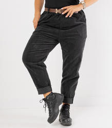 Manšestrové kalhoty s páskem CITY SOFT