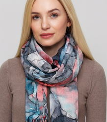 Šál střapec teplý květinový měkký hladký 180x70 cm