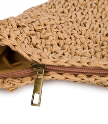 Půlkruhová boho kabelka s popruhem z ekokůže a zapínáním na zip