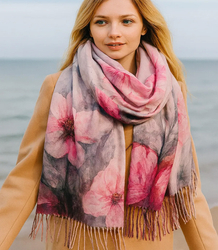 Dámský čtvercový šátek s třásněmi AGRAFKA