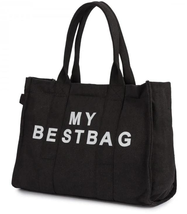 Velká jednobarevná nákupní taška s nápisem "My Bestbag
