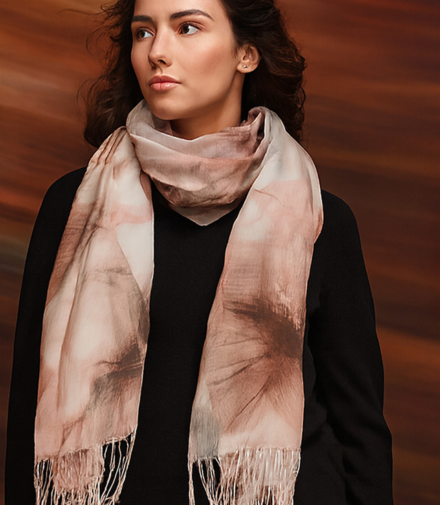 Dámská šála s květinovým vzorem 180x70