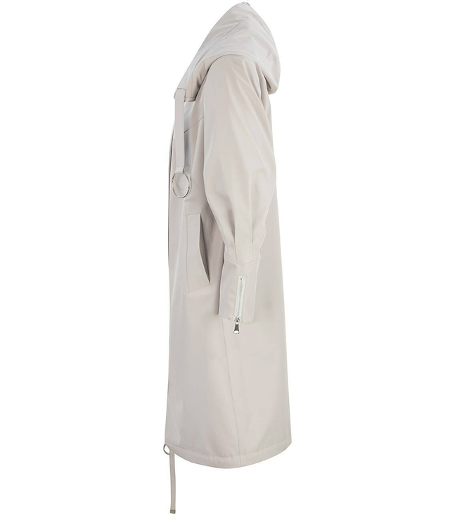 Dámský přechodný kabát oversize s kapucí