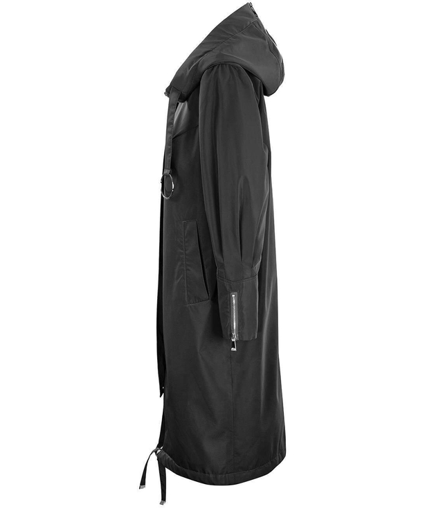 Dámský přechodný kabát oversize s kapucí