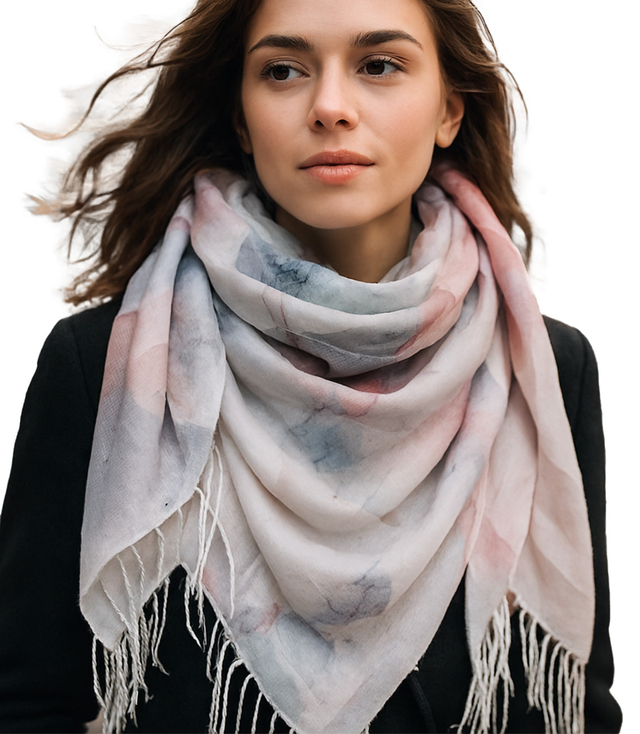 Dámská šála s květinovým vzorem 180x70