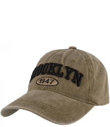 Bavlněná vintage zničená nastavitelná unisex baseballová čepice s výšivkou BROOKLYN