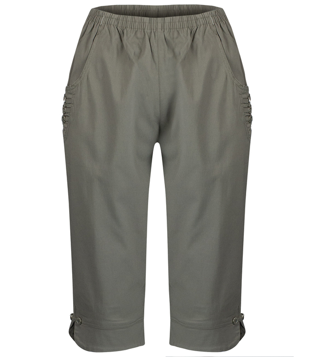 Pohodlné, elastické 3/4 kalhoty s gumičkou nadměrná velikost DORIS